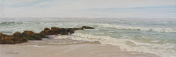 thumbnail image of painting "LBI Surf Over Rocks"
